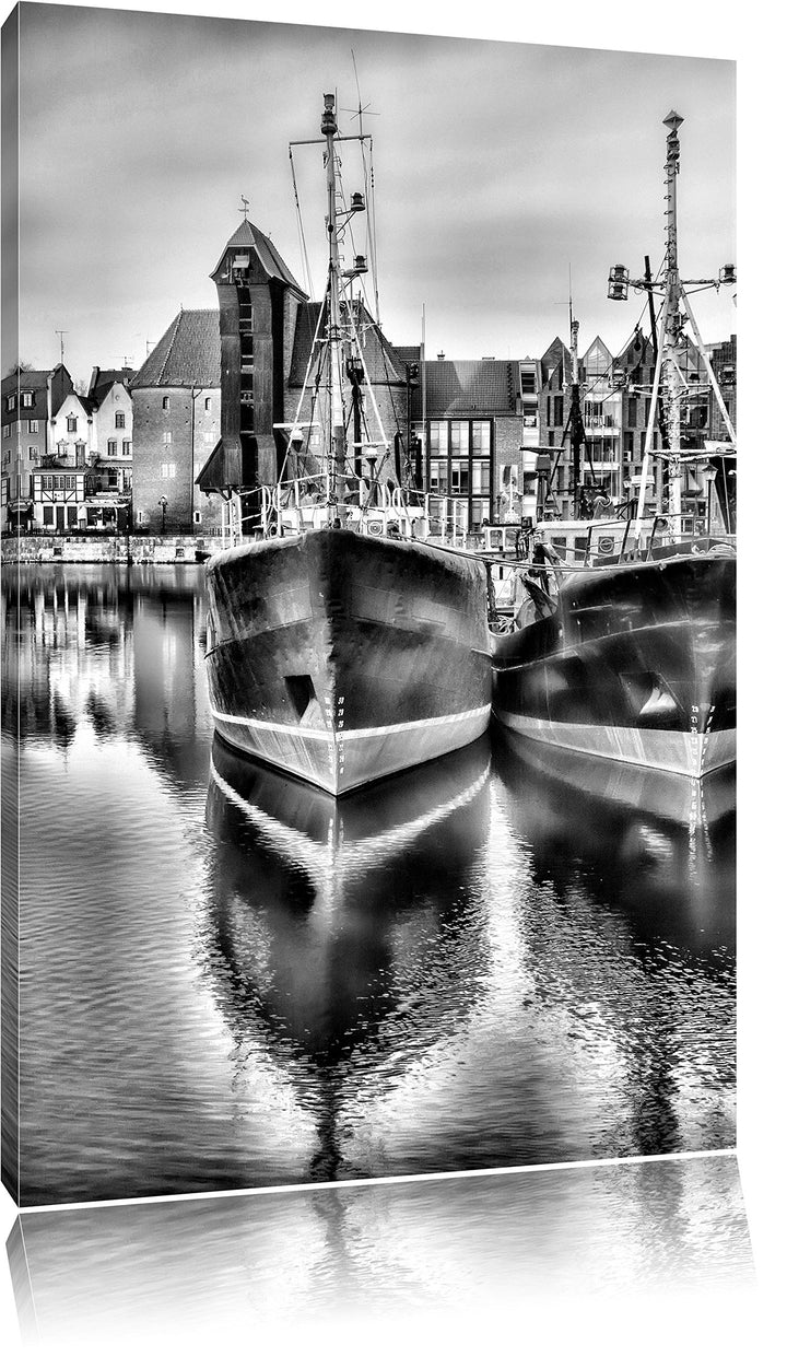 Pixxprint Hafen in der Dämmerung als Leinwandbild/Grösse: 100x70 / Wandbild/Kunstdruck/fertig bespan