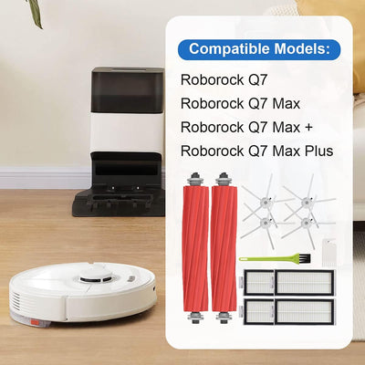 DrRobor Ersatzteile Zubehör für Roborock Q7 / Q7Max / Q7 Max Plus/ Q7 Max+ mit Hauptbürste, HEPA Fil