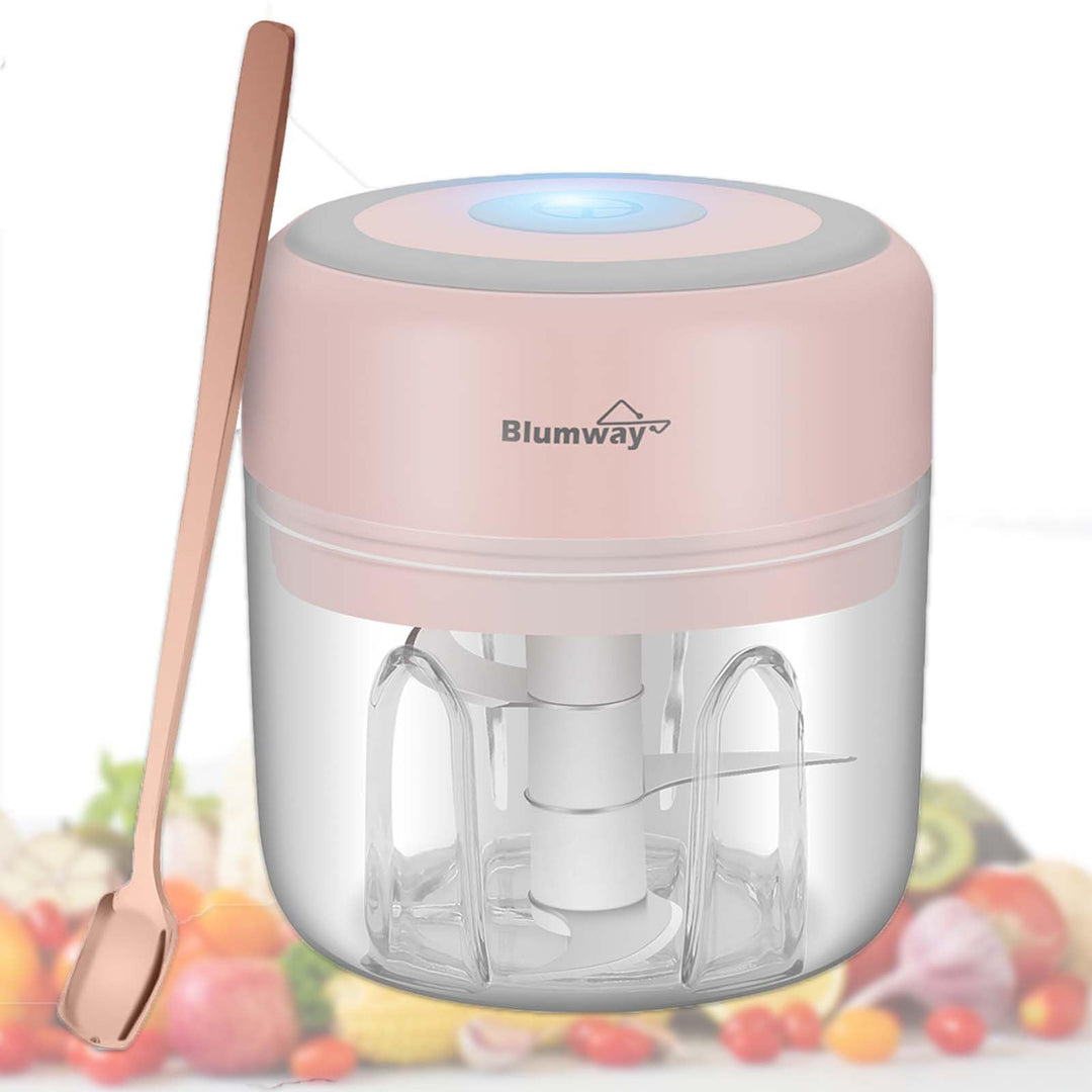 BlumWay 2 Stück Mini Zwiebelschneider, Elektrisch Zerkleinerer Küche Gemüsezerkleinerer Multizerklei