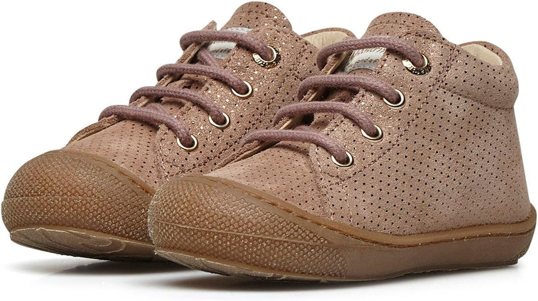 Naturino Cocoon-Lauflernschuhe aus Metallic-Veloursleder 17 EU Rosa Antico, 17 EU Rosa Antico