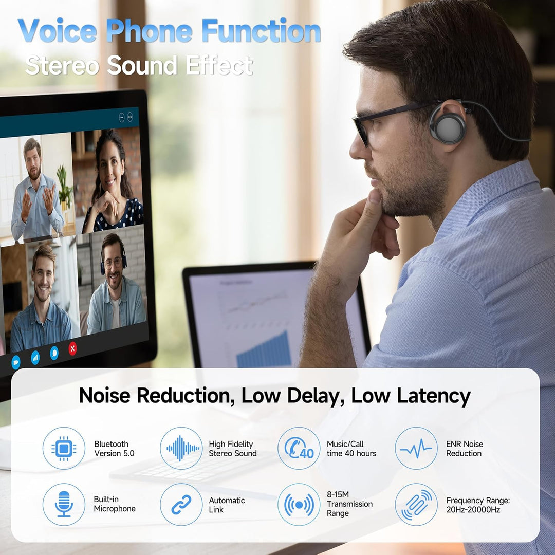 Bluetooth Kopfhörer On Ear Kabellose Kopfhörer Sport mit Sprachanruf/HiFi Stereo Mikrofon,Headset Bl