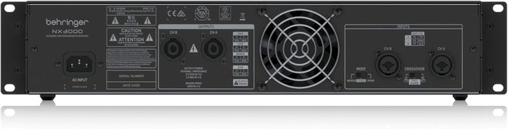 Behringer NX3000 Ultraleichter 3000-Watt-Class-D-Leistungsverstärker mit SmartSense-Lautsprecherimpe