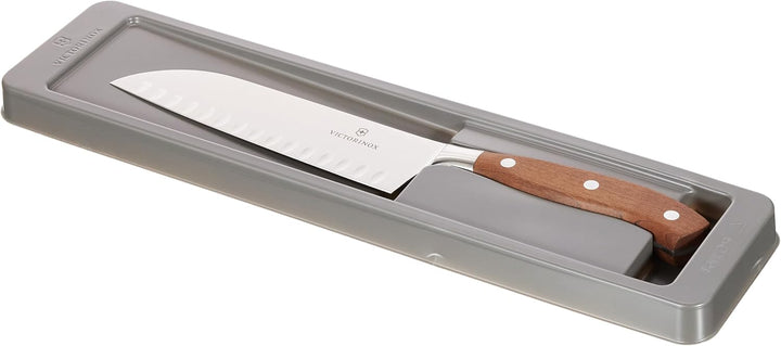 Victorinox, Grand Maître, Profi Santokumesser, Extra Scharfe Klinge, Kullenschliff, 17 cm, Edler Hol