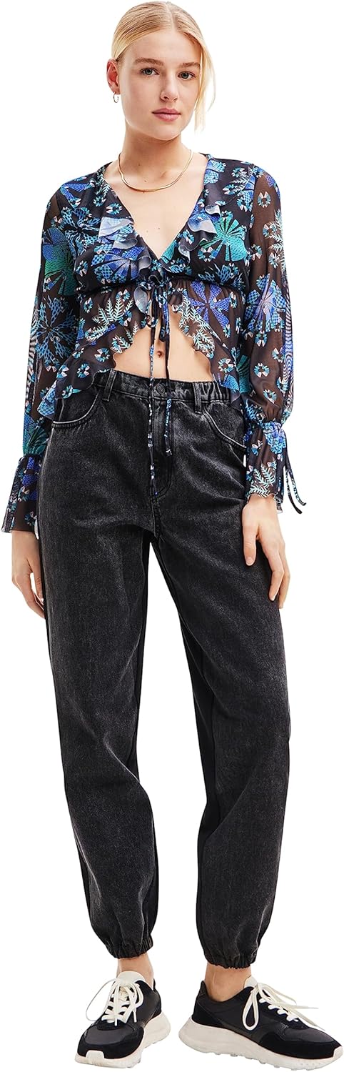 Desigual Damen Ts_lua T-Shirt, S Blau