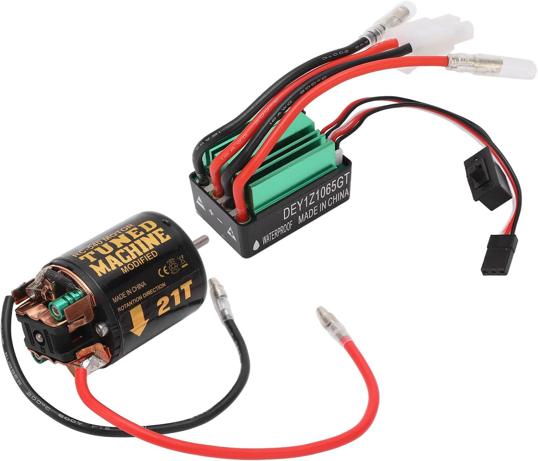 Brushed Motor ESC Combo, Brushed Motor ESC Combo mit 540 21T Brushed Motor 65A Wasserdicht Green Bru