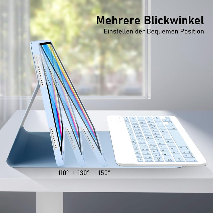 Hofsos Hülle mit Tastatur für IPad 11/10 Generation (2025/2022, 11/10.9 Zoll) - Abnehmbare Magnetisc