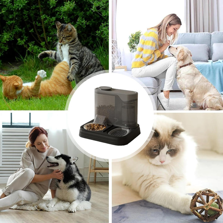 Automatischer Katzenfutterautomat - Haustierfutter- Und Wasserspender | 2-in-1 Nass- Und Trockenfutt