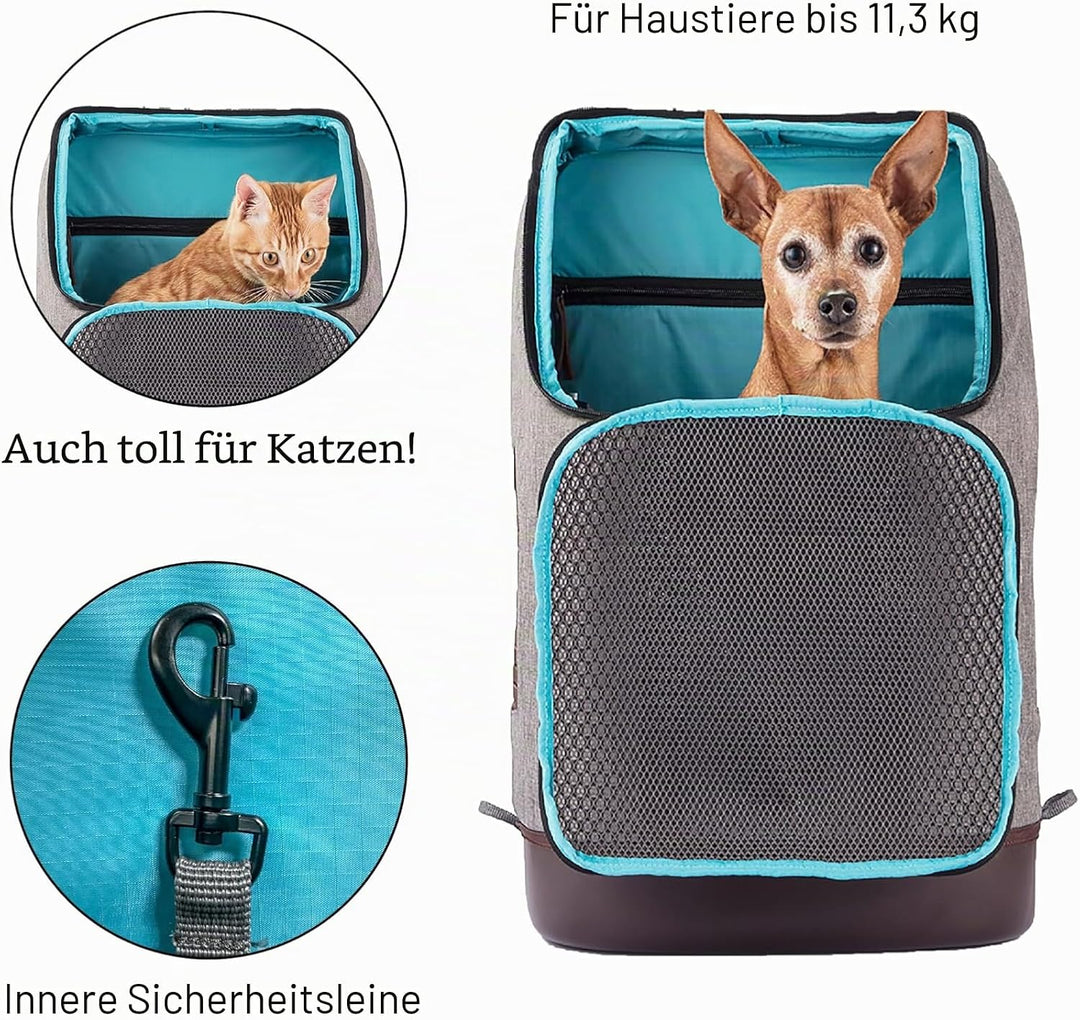 Kurgo Rucksack, Mit speziellem Hundefach, Atmungsaktives Netz und Wasserfester Boden, Für Haustiere