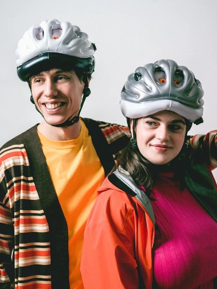 Airnoggin - Inflatable Helmet, Foldable & Portable Adult Helmet for Bike & Scooter Riders Silberfarb