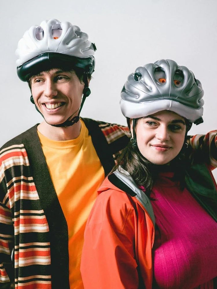 Airnoggin - Inflatable Helmet, Foldable & Portable Adult Helmet for Bike & Scooter Riders Silberfarb