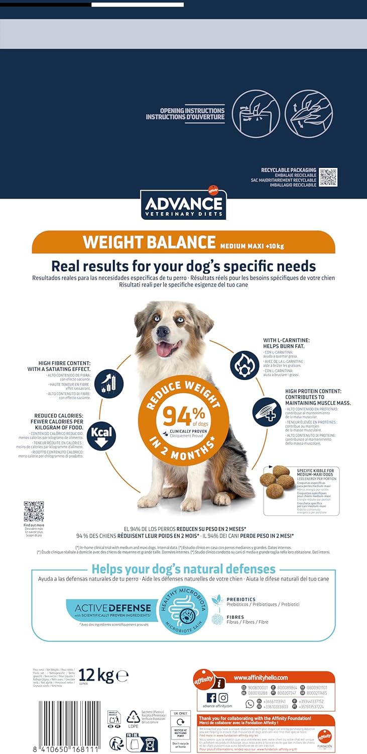 ADVANCE Obesity Management Trockenfutter Hund, 1-er Pack (1 x 12 kg)