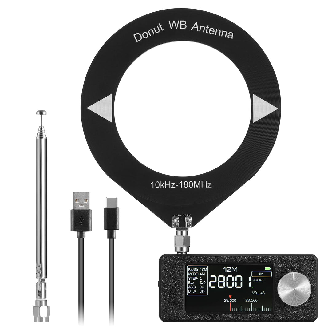 Raddy Mini-Radio Allband DSP Radio mit Si4732 Chip, FM/SW/MW/VHF/CB Empfänger mit LSB/USB Modi, Kopf