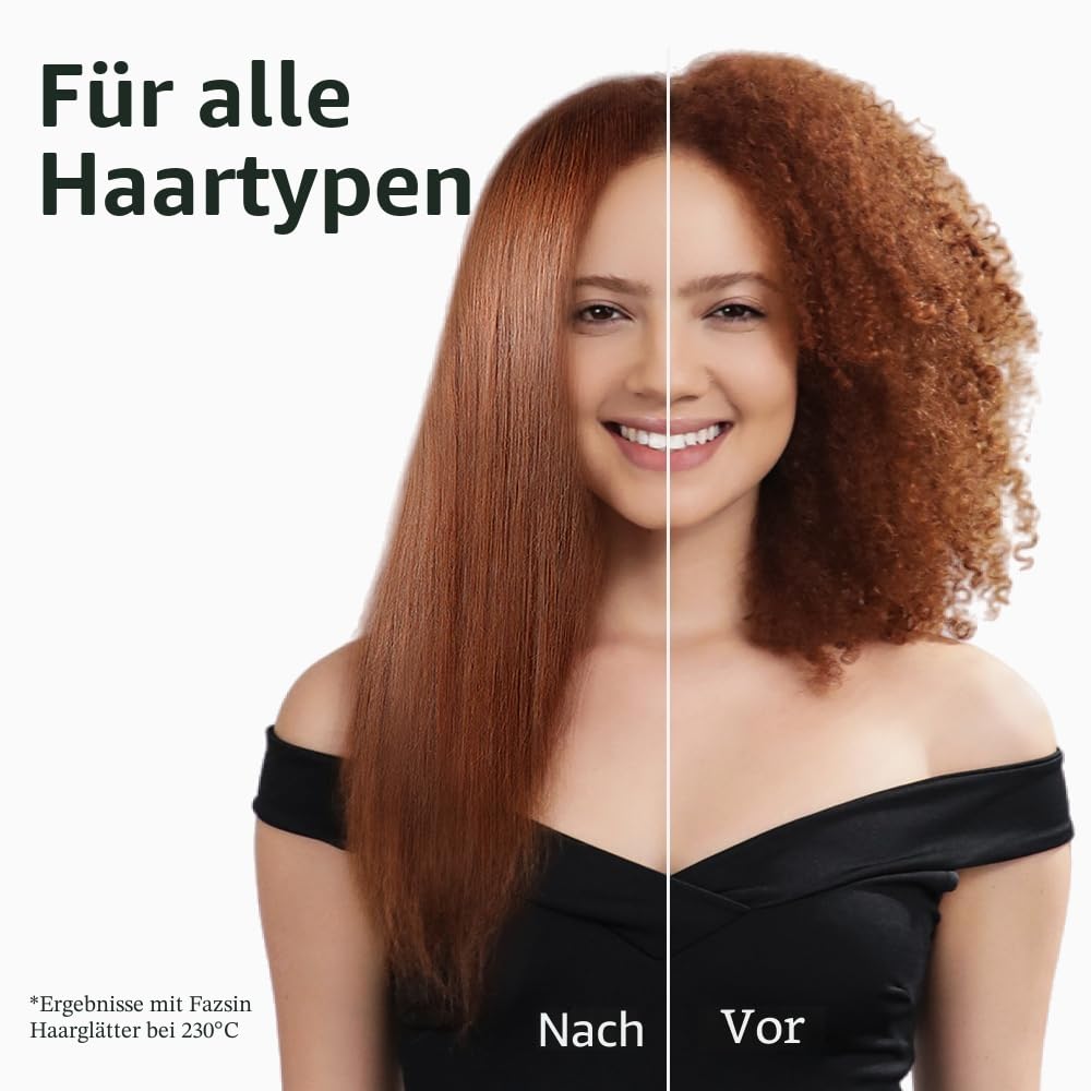 Faszin 2 in 1 Glätteisen Locken und Glätten, 20s Schnellaufheizung, Titanplatten Ionen Haarglätter f
