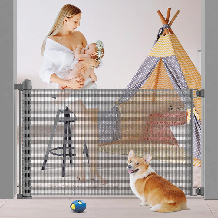 Kidsgigglz Türschutzgitter Ausziehbar, 180cm Treppenschutzgitter für Kinder Baby, Treppenschutzgitte
