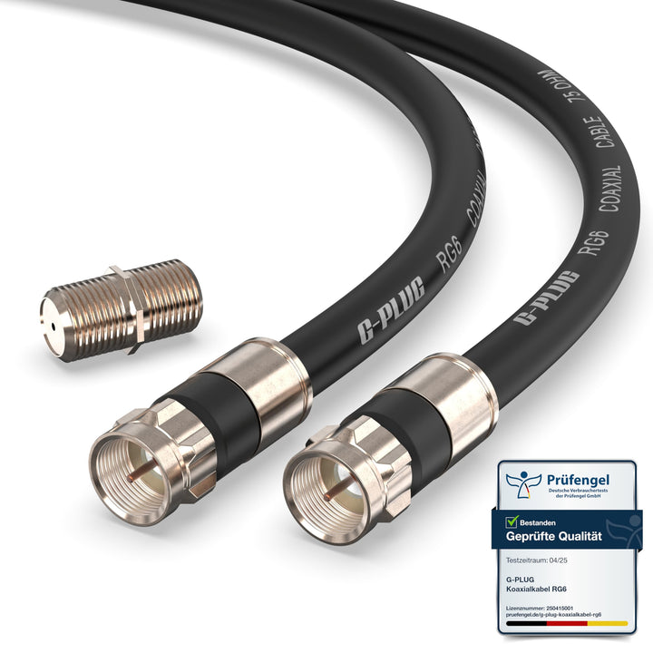 G-PLUG Antennenkabel 10m - TV Kabel – Verlängerung für Sat Kabel F Stecker Koaxialkabel geeignet für