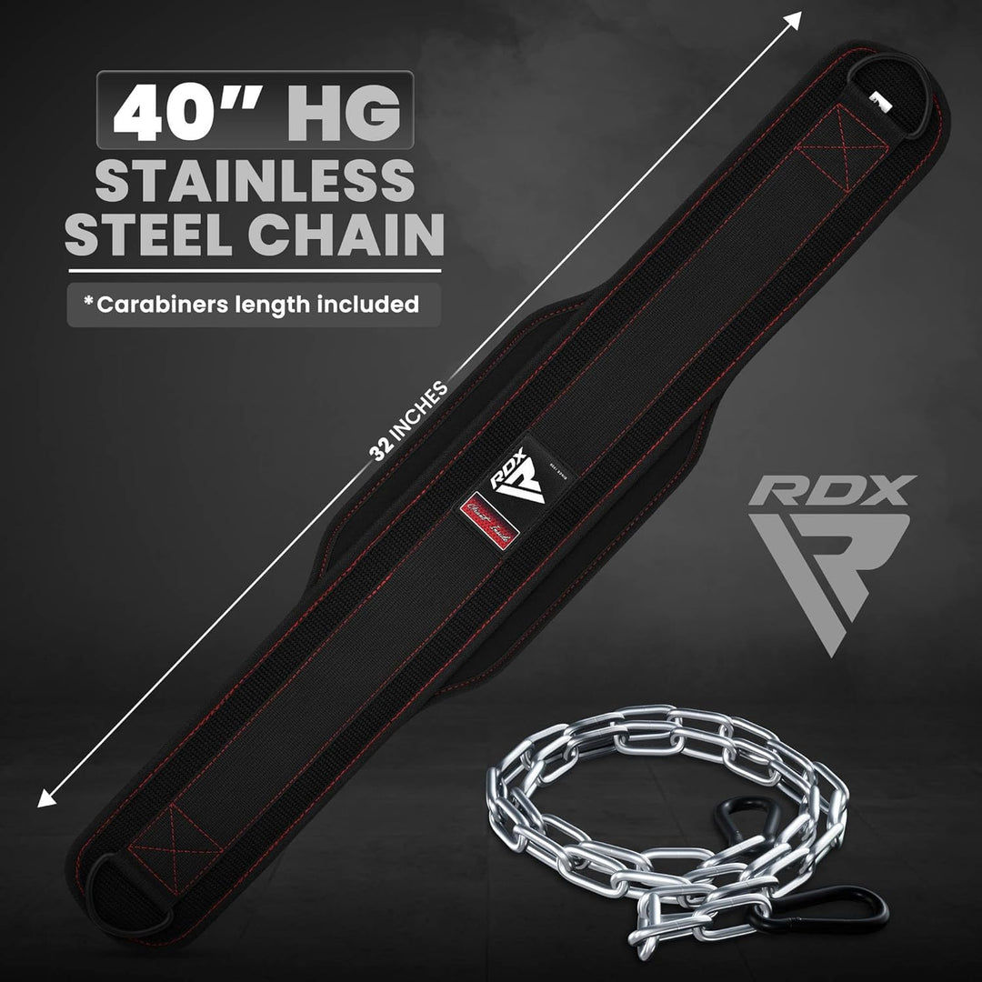 RDX 15,2 cm grosser Gewichthebergürtel, Dip-Gürtel mit 40 cm langer Kette, Gewichtheben für Klimmzüg