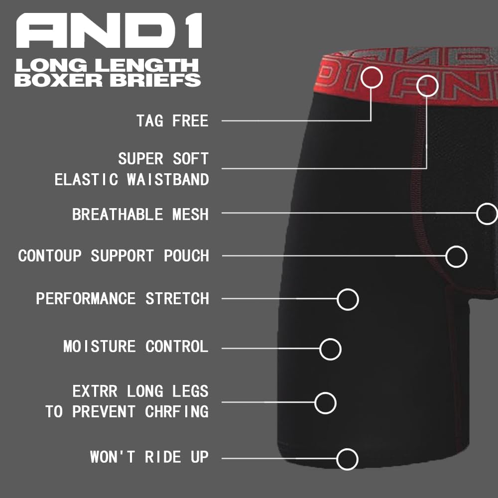 AND1 Sport Boxershorts 5er Pack Unterwäsche Herren Unterhosen Männer Retroshorts Boxer Brief Sportun