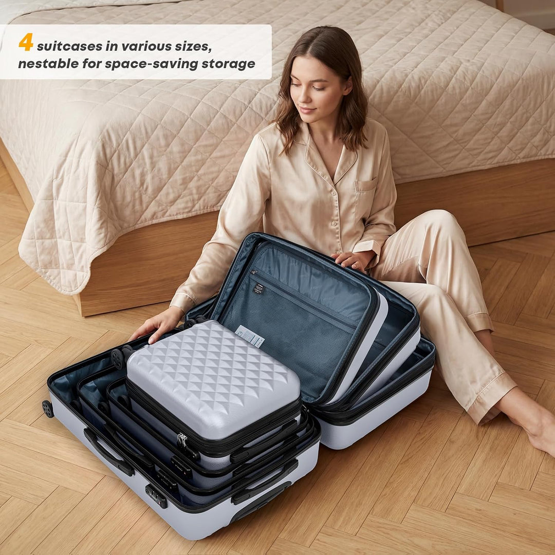 Reisekoffer Suitcase, Erweiterbarer Hartschalenkoffer Trolley mit TSA-Schloss und hochwertigem YKK-R