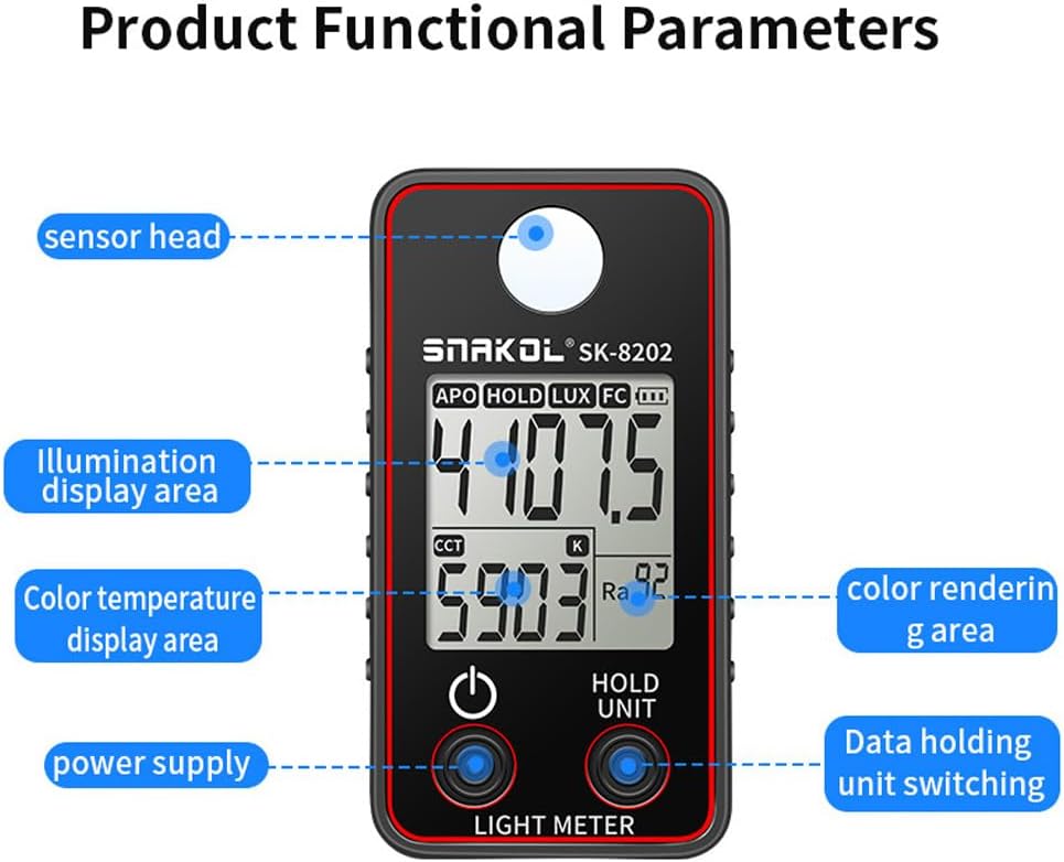 Farbtemperaturtester Hochpräzises Beleuchtungsstärkemessgerät 0,5-300000 LUX LED-Beleuchtungstestmes