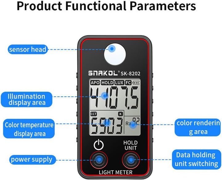 Farbtemperaturtester Hochpräzises Beleuchtungsstärkemessgerät 0,5-300000 LUX LED-Beleuchtungstestmes
