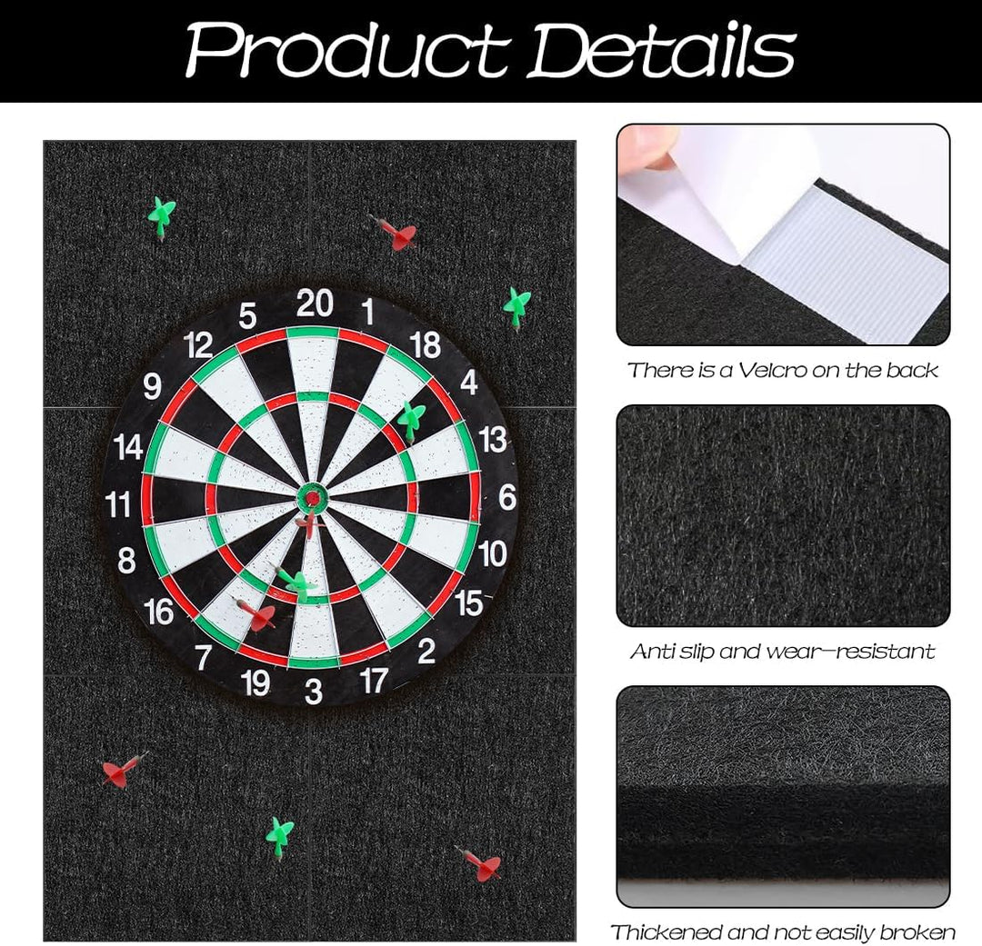 Dart Wandschutz, Filz-Dartboard-Wandschutz, 6 Stück Dart Schutzwand Selbstklebend 30*30cm, Wandumran