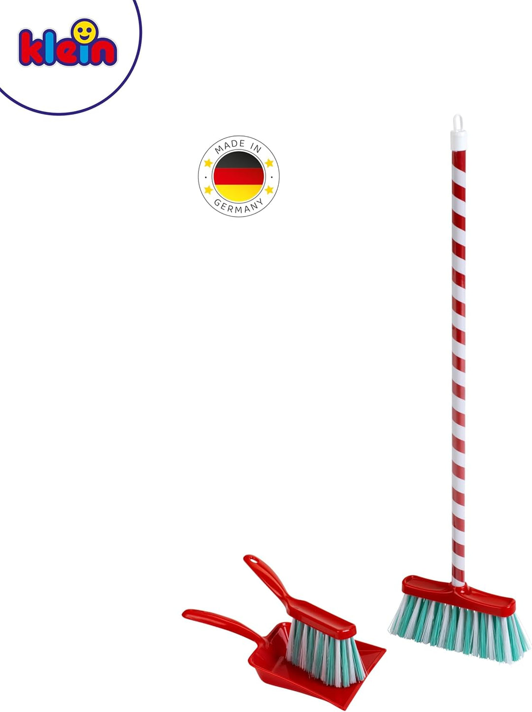 Theo Klein 6201 Besen Set mit Motiv Zuckerstange, 3-teilig I Bunte Kinder-Putz-Garnitur inkl. Besen,