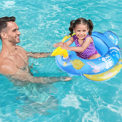 Heartsking Baby Schwimmring, Kleinkinder Schwimmsitz, Aufblasbares Schwimm-Auto mit Sprinkleranlage