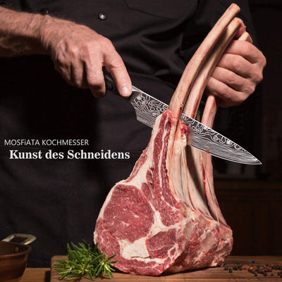 MOSFiATA Kochmesser, Küchenmesser Fleischmesser Profi Chefmesser 20CM Allzweckmesser aus EN.4116 Deu
