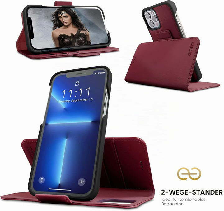 Dreem Fibonacci iPhone 13 Pro Brieftaschen-Etui / 2-in-1 stossfestes Etui und abnehmbares Folio aus