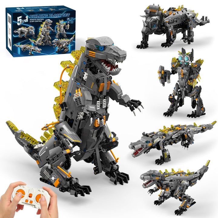 Technic Roboter Bauspielzeug Bausatz, 935PCS 5-IN-1 RC Roboter und Monster, Ferngesteuert und App Ro