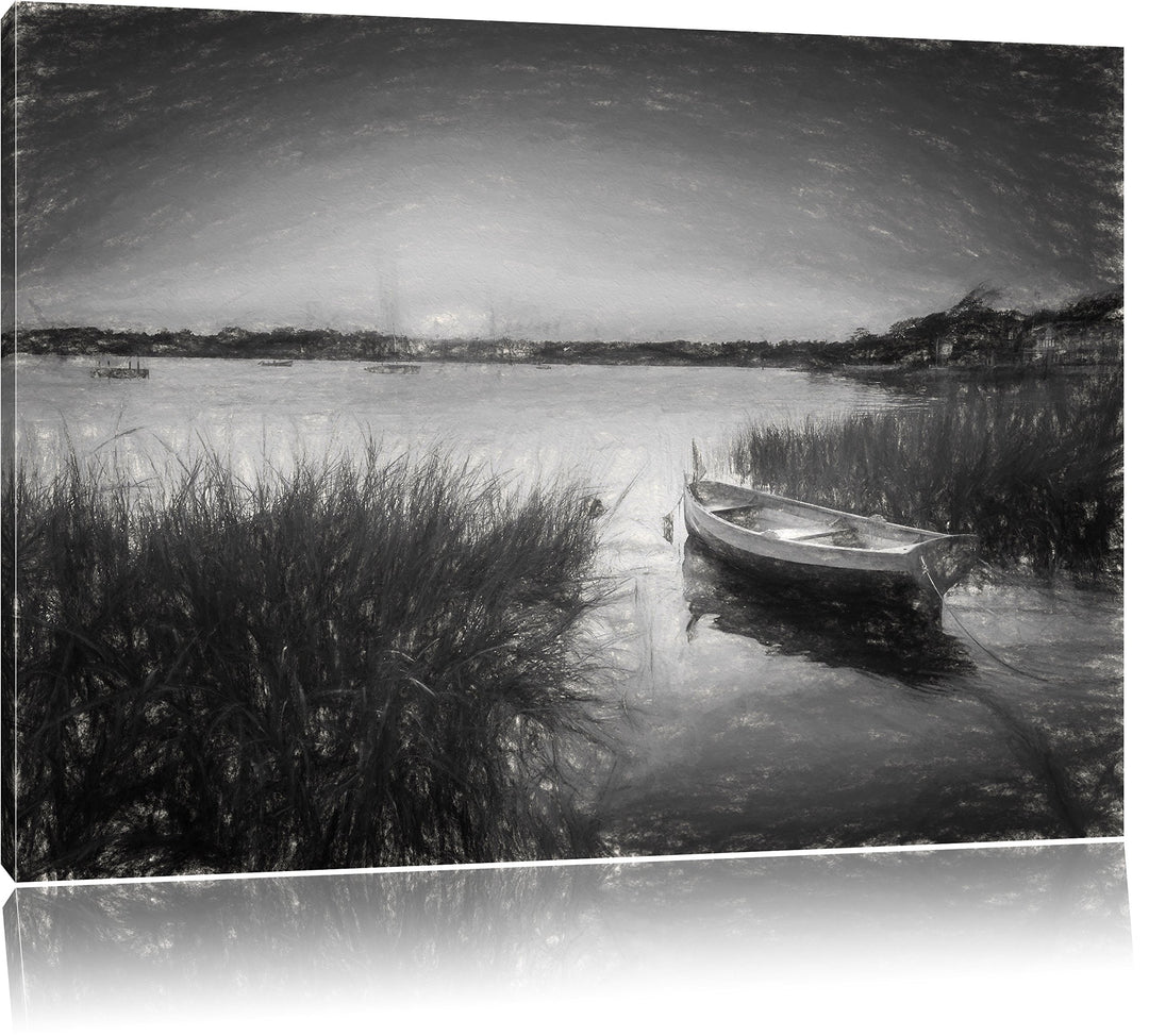 Pixxprint Segelschiffe an der Küste als Leinwandbild/Grösse: 100x70 cm/Wandbild/Kunstdruck/fertig be