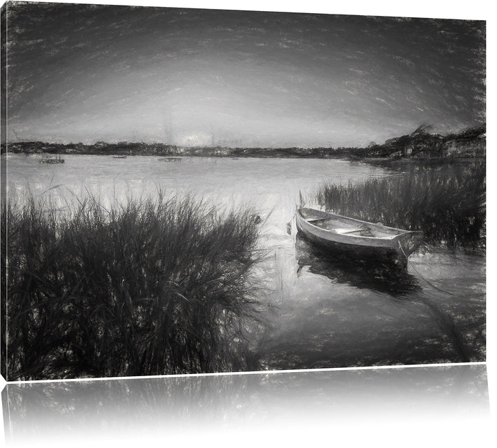 Pixxprint Segelschiffe an der Küste als Leinwandbild/Grösse: 100x70 cm/Wandbild/Kunstdruck/fertig be