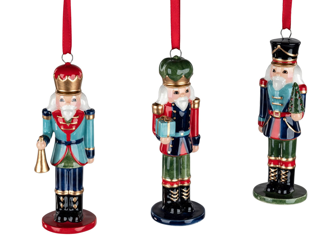 3er Set Dekohänger Nussknacker | 11 cm | Hänger Dekofigur | Baumschmuck Aufhänger