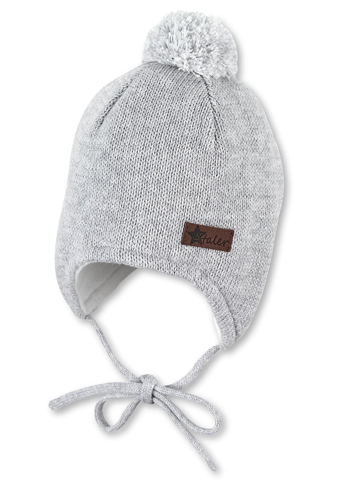 Sterntaler Unisex Ocs Strickmütze mit Bommel Mütze, Silber Melange