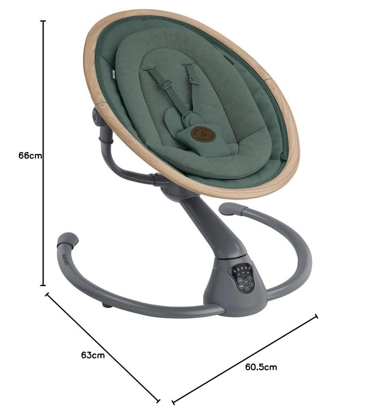 Maxi-Cosi Cassia Babywippe Elektrisch, 0–6 Monate, max. 9 kg, Babyschaukel Elektrisch, 12 Melodien,