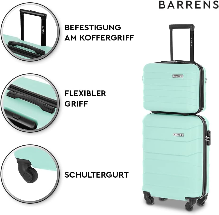 BARRENS Kosmetiktasche | Reiseetui mit Griff | Handgepäck | Zur Befestigung am Koffer oder zum Trage