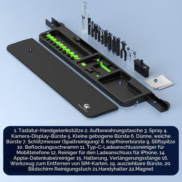 GK GAMAKAY 42,7cm Tastatur-Handgelenkauflage mit Reinigungswerkzeug-Set, Handballenauflage aus ABS u