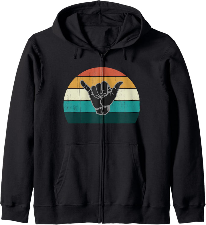 Shaka & Surf Sign - Cooles Vintage Surfer / Surfing Geschenk Kapuzenjacke
