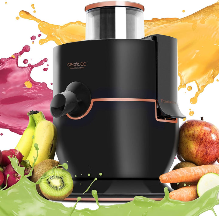 Cecotec Entsafter für Obst und Gemüse ExtremeTitanium 19000. 1000 W, 19000 U/min Geschwindigkeit, Ti
