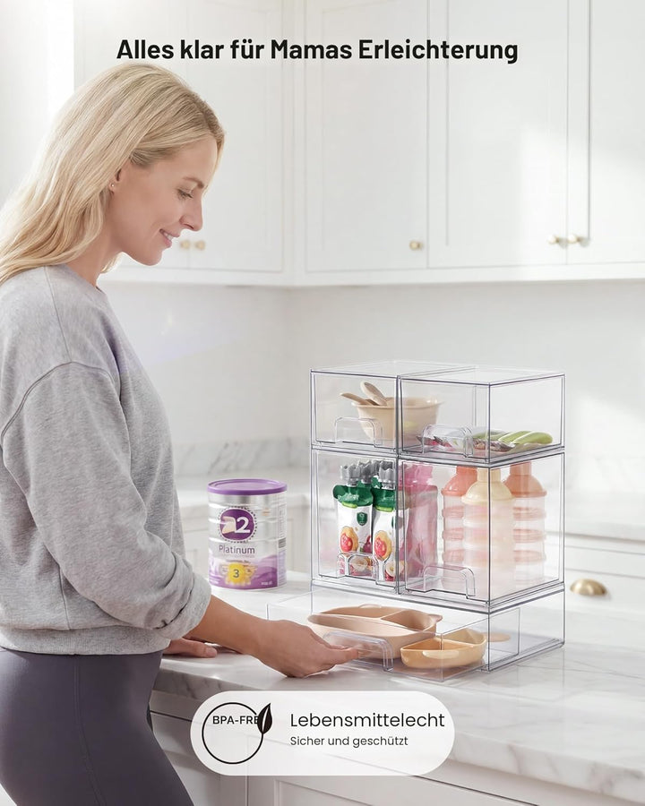 Vtopmart Boxen Aufbewahrung mit 5 Schubladen, Clear Schminktisch Organizer, Anti-Rutsch Organizer Sc