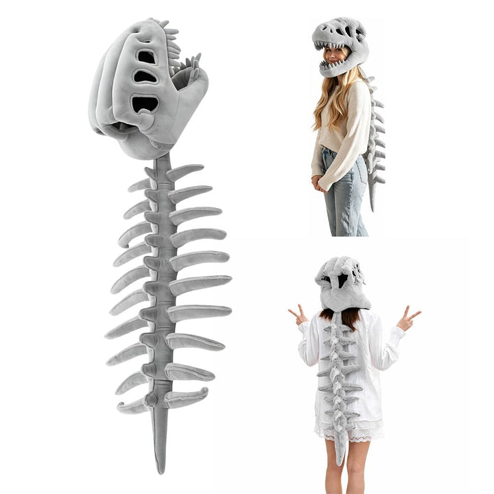 Dinosaurier Skelett Kostüm, Spinosaurus Plüsch Dino Outfit Grau – 100 Cm, Grau – 100 Cm