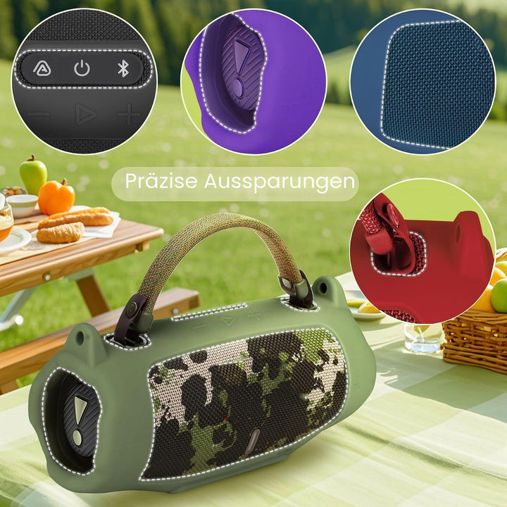 Lebakort Silikonhülle Tragetasche Case für JBL Charge 6 Tragbarer Lautsprecher, mit Schultergurten u