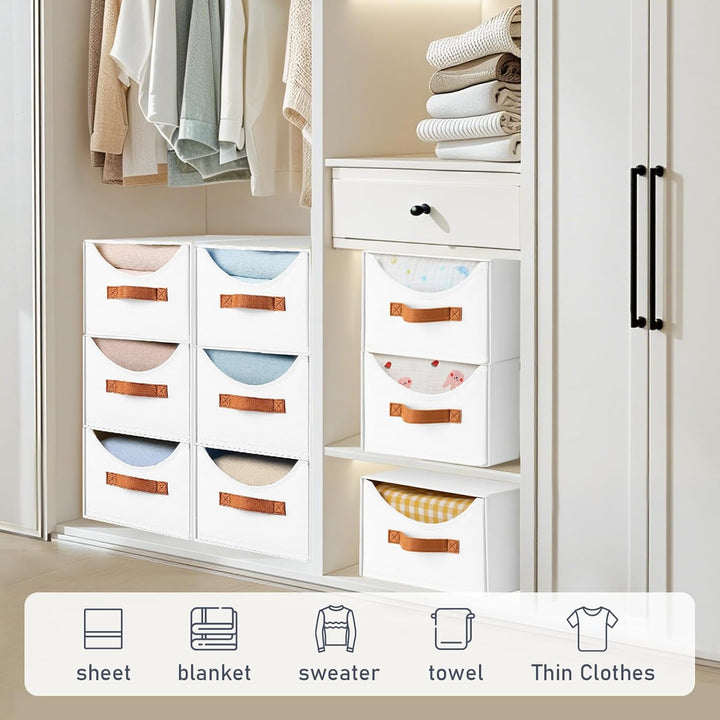 DIMJ Schubladen Ordnungssystem Schubladenboxen - 4 Stück Aufbewahrungsbox Faltboxen Organizer Schubl