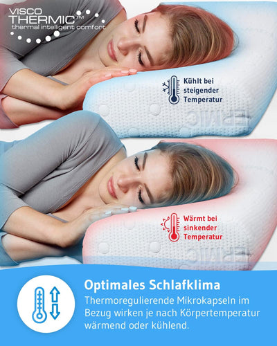 Kopfkissen 40x80 HADAR | Höhenverstellbar | Memory-Foam gegen Nackenschmerzen | Testsieger Nackenstü