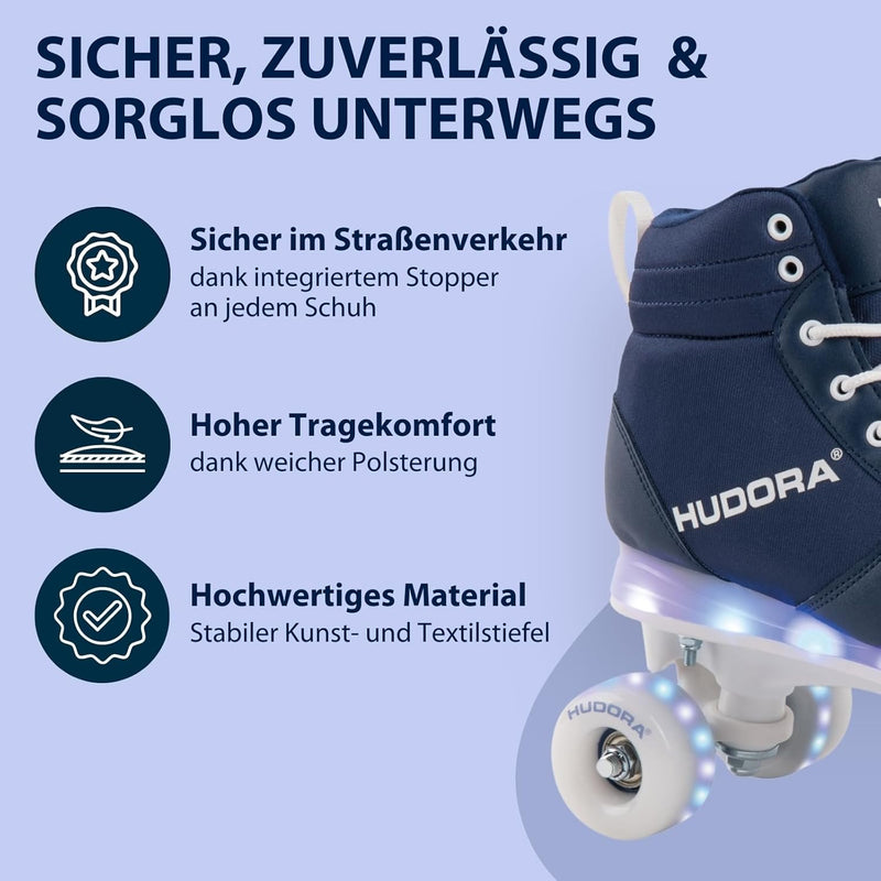 VORBESTELLUNG: Roller Skates Advanced, Navy LED, Gr. 29-38 33/34, 33/34