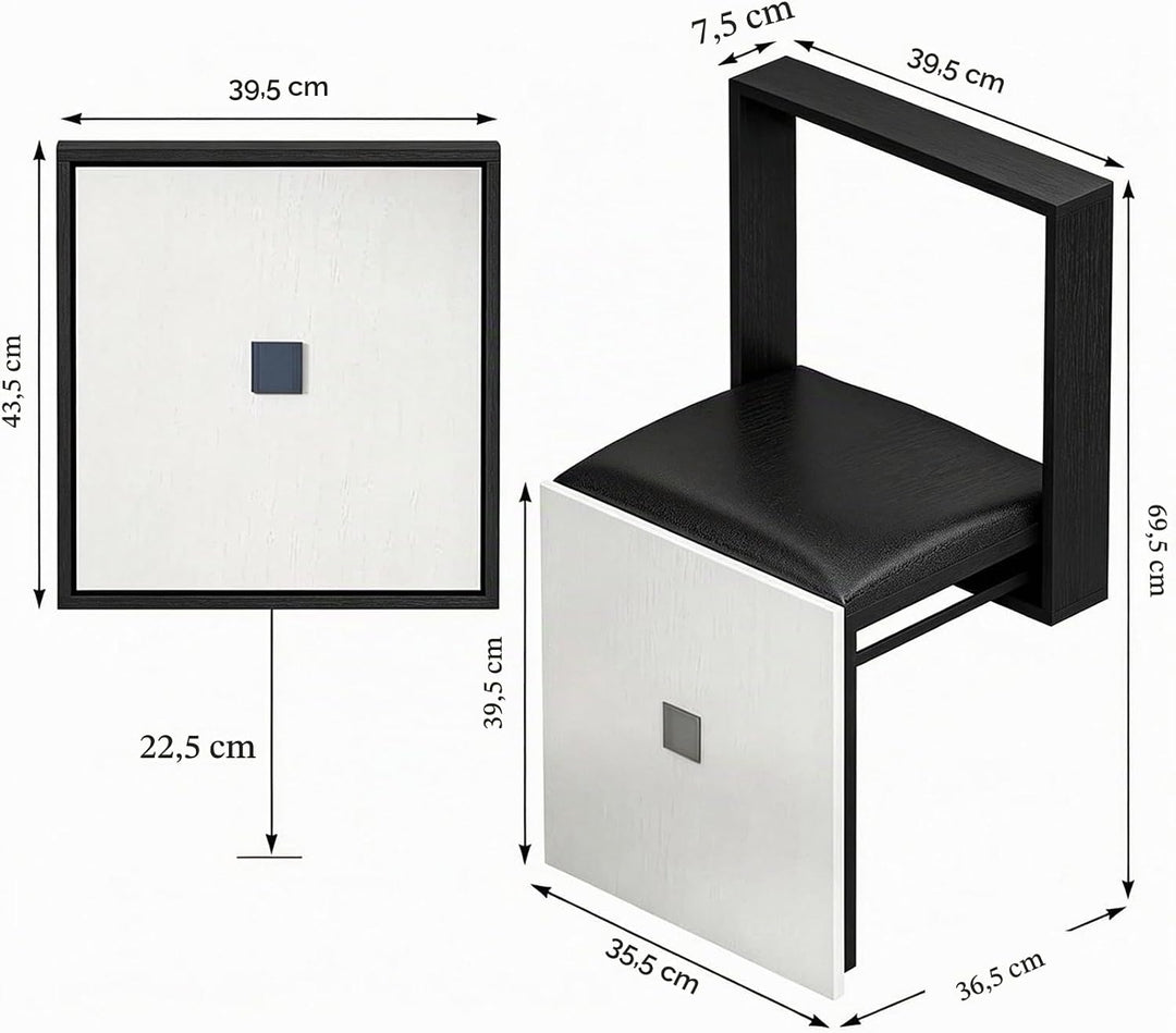 UIILO Faltbarer Wandhocker Wandmontierter 7 cm Ultradünner Klappstuhl Geeignet für Eingangsbereiche
