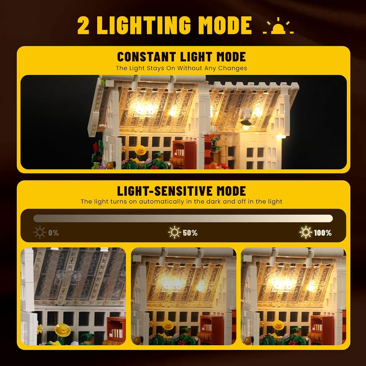 JMBricklayer LED-Licht-Baustein-Set, 2 x 6 Leuchtsteine mit Lichtsensormodus, DIY-Beleuchtungsbauste