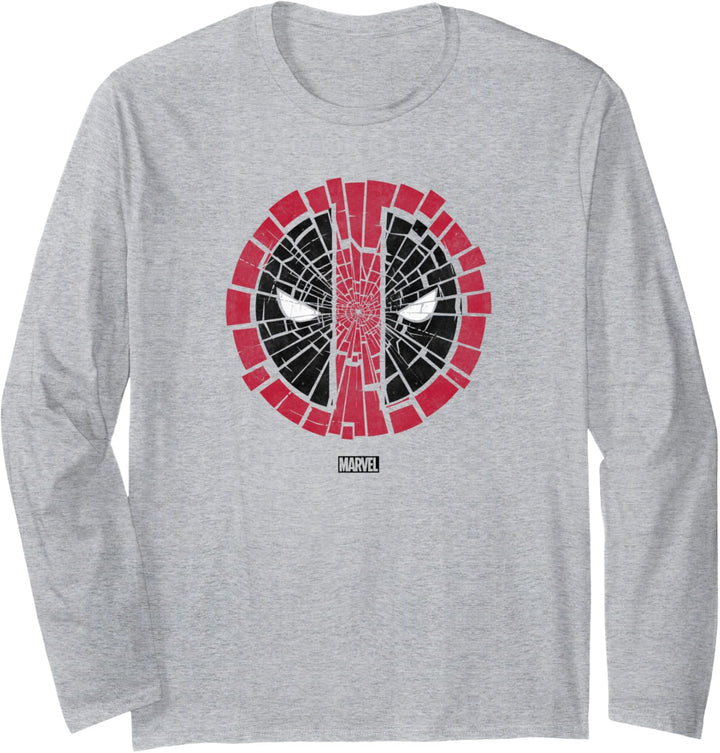 Marvel Deadpool Cracked Black Langarmshirt