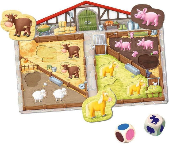 Ravensburger ministeps 4173 Unser Bauernhof-Spiel, Erstes Spiel rund um Tiere, Farben und Formen - S
