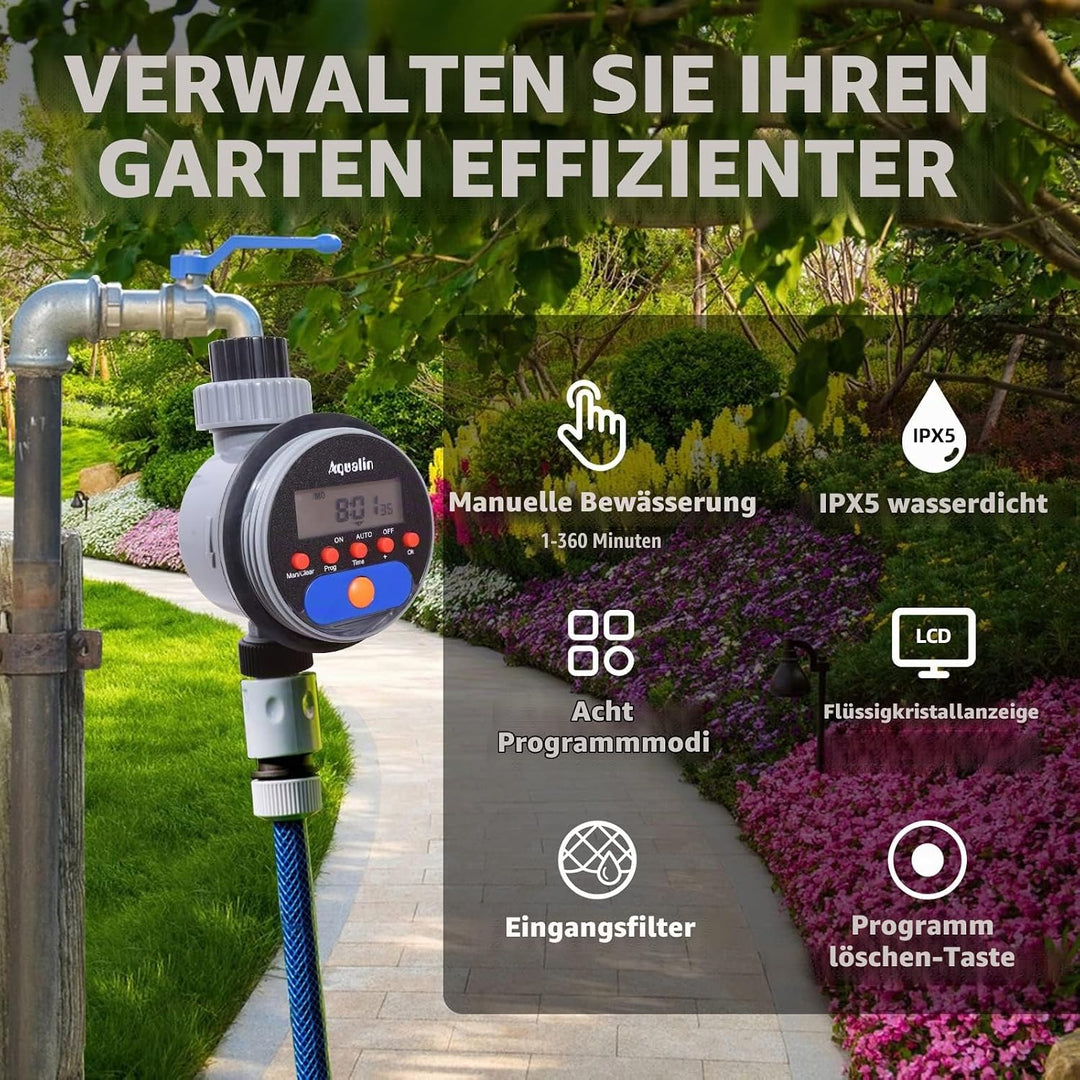 Aqualin Bewässerungsuhr mit Kugelhahn Automatischer Bewässerungscomputer Wassercomputer-Update Zeits